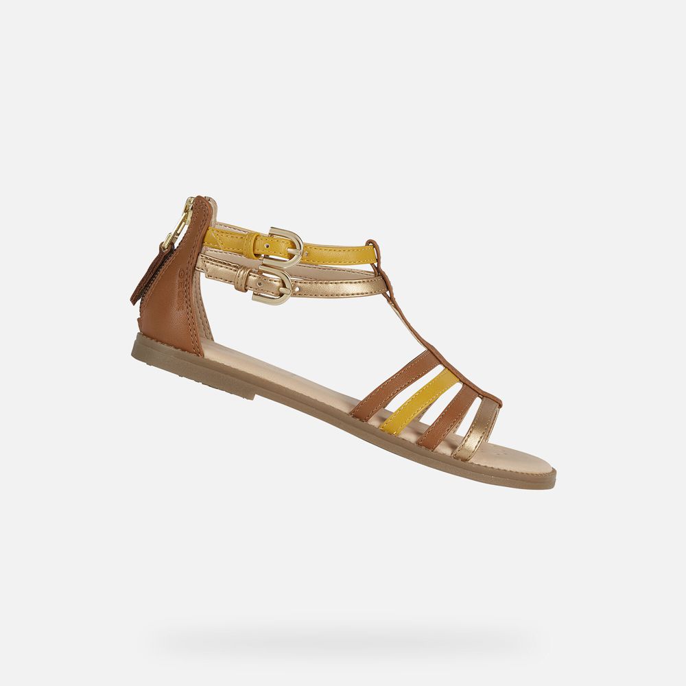 Sandalias Geox Menina Marrom - Karly - LNQZO8042